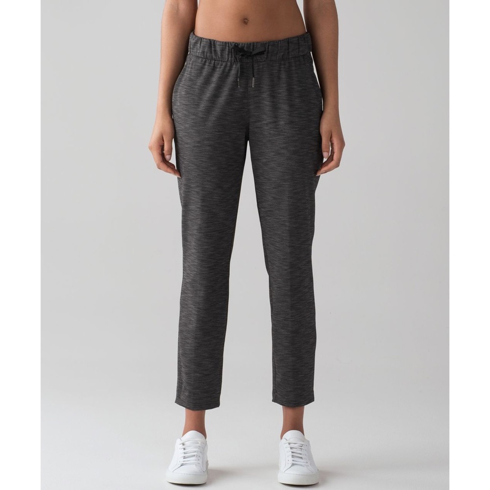 Lululemon On the Fly Heathered Grey Pants 2